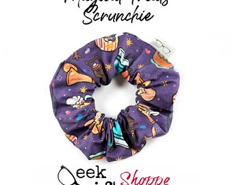 Magical Treats Scrunchie • Cute Scrunchy • Hair Tie • 90s Fashion Style • Gift for Her Teen Girl •Purple Witch Wizard Magic Dessert Ponytail