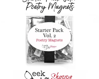 Starter Pack Vol. 2 Poetry Magnets • Fridge Word Magnets • Writer Poet Teacher Student Gift • Classroom Office • Educational Back to School
