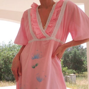 Vintage 70s Pink Maxi Dress