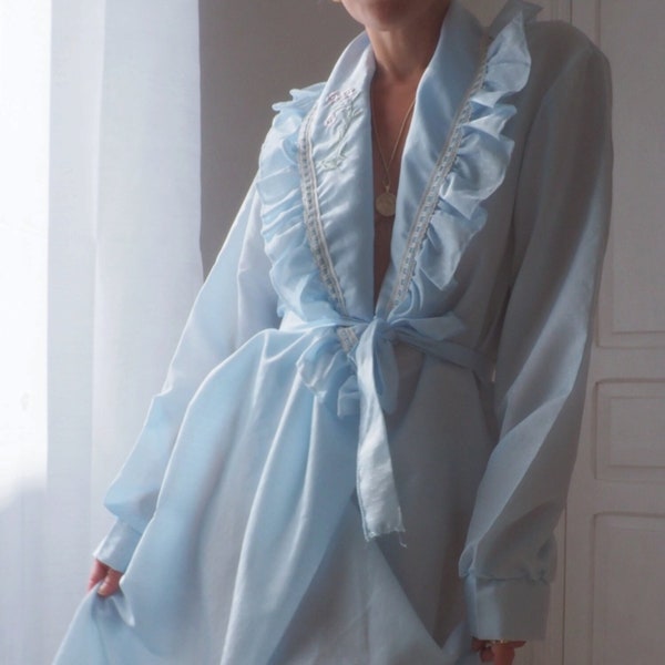 VINTAGE BLUE ROBE // Vintage Blue Long Robe