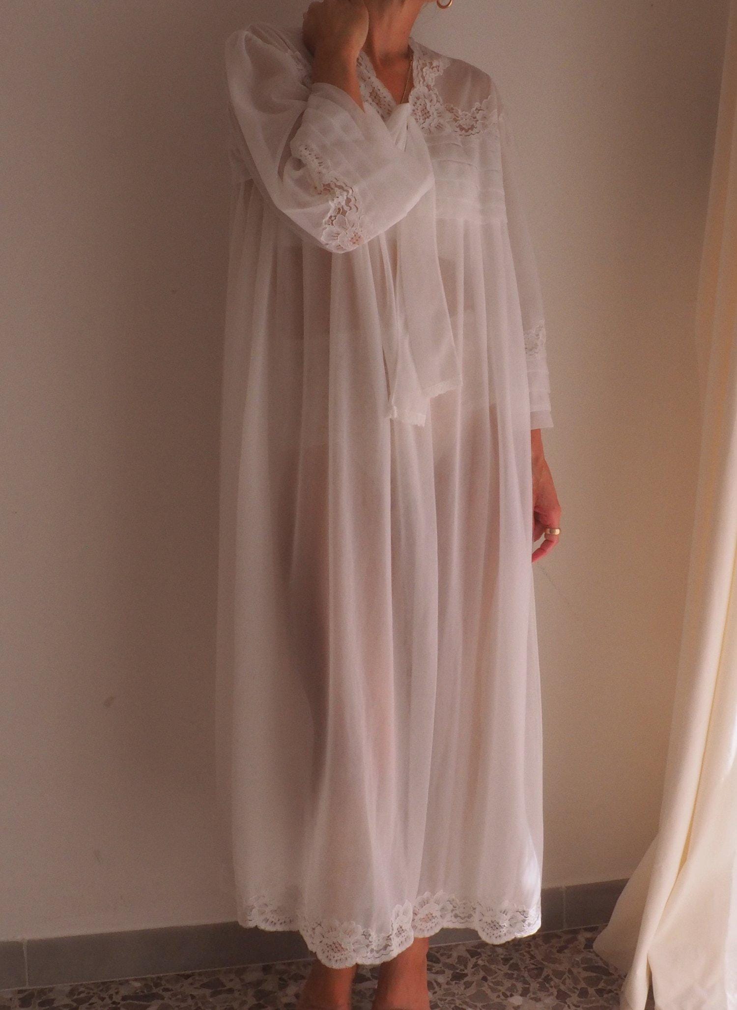 Vintage White Lace Dressing Gown