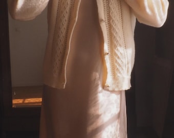 Vintage Cream White Lightweight Cardigan
