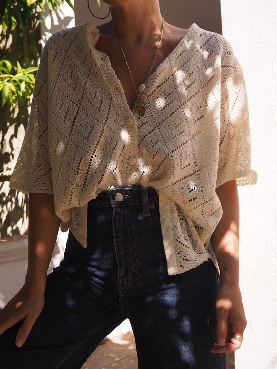 VINTAGE CREAM SLOUCHY Knit // Slouchy Knit Sweater