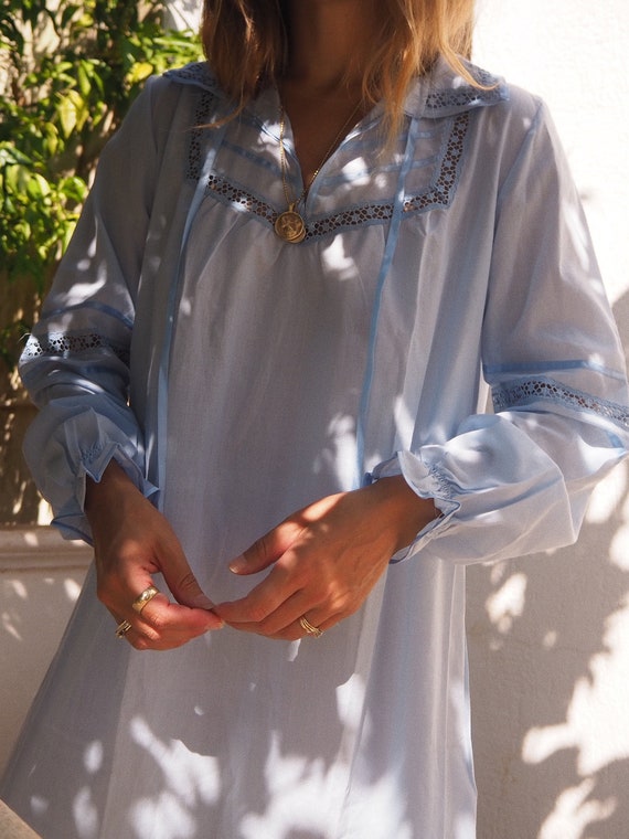 VINTAGE BLUE MAXI Dress // Blue Maxi Dress // Vint