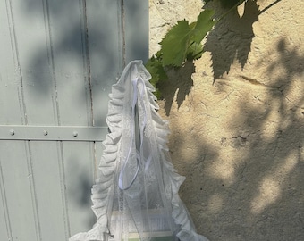 White Lace Handbag Purse Handmade