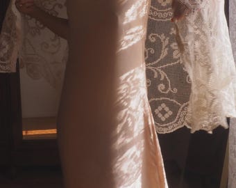 Nude Blush 100% Mulberry Silk Slip Dress