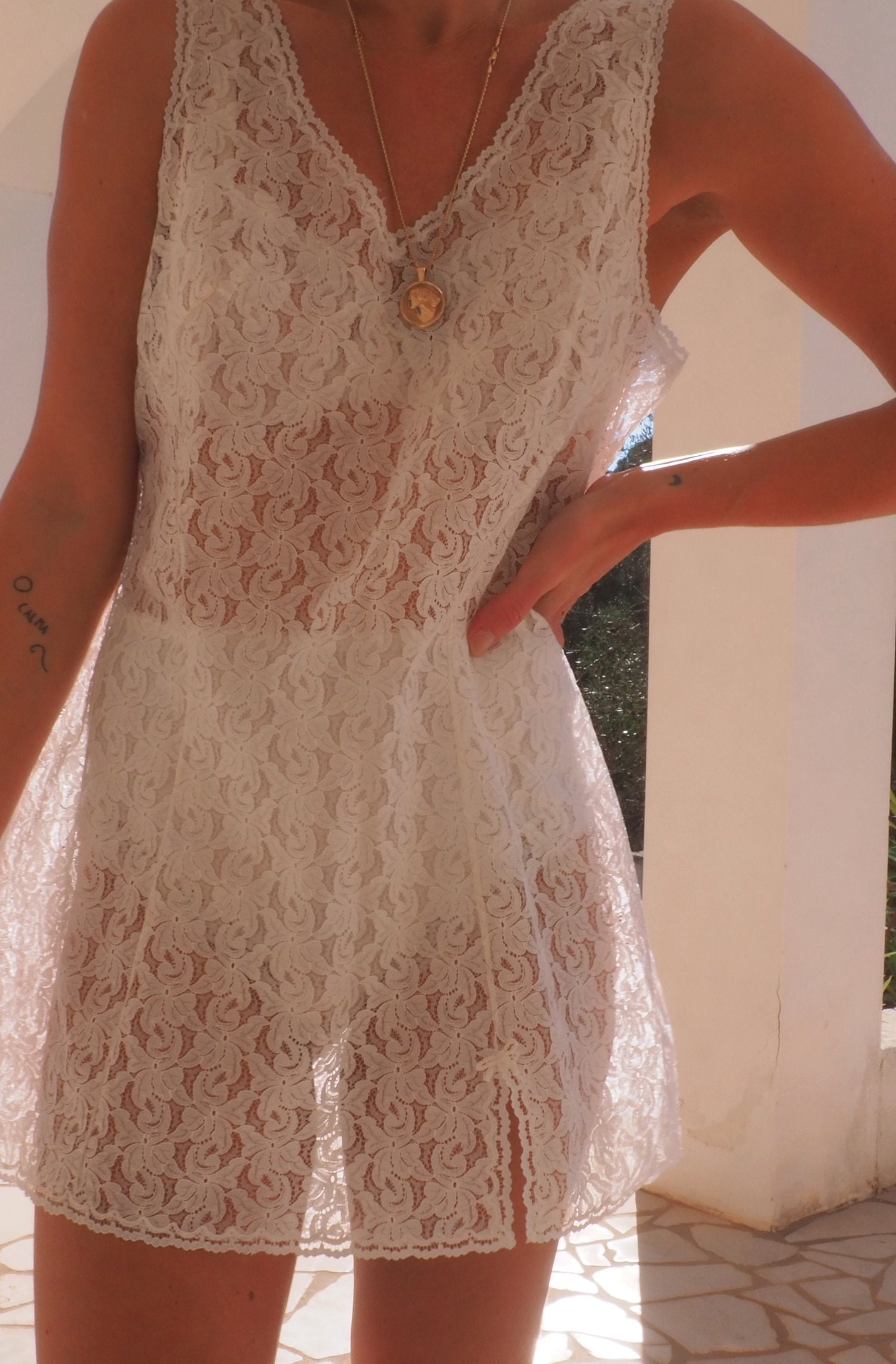 Elegant Vintage Sexy Lace Mini Dress main image 1