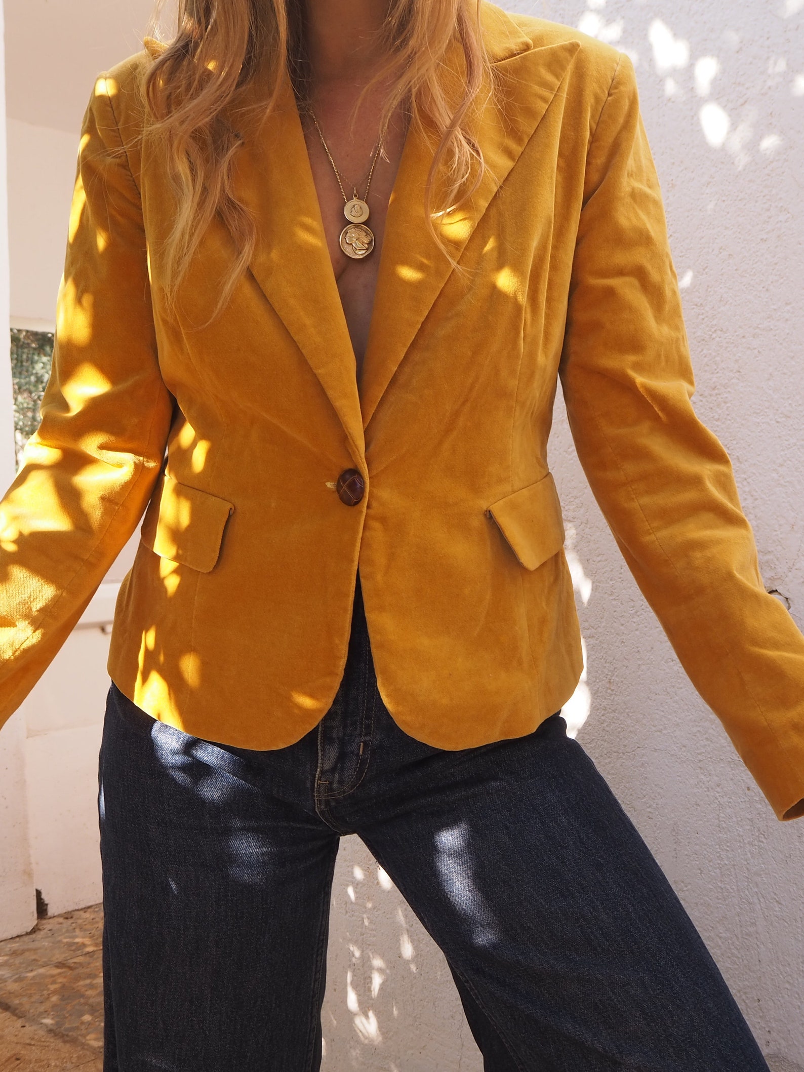 VINTAGE MUSTARD JACKET // Vintage Mustard Velvet Jacket Etsy