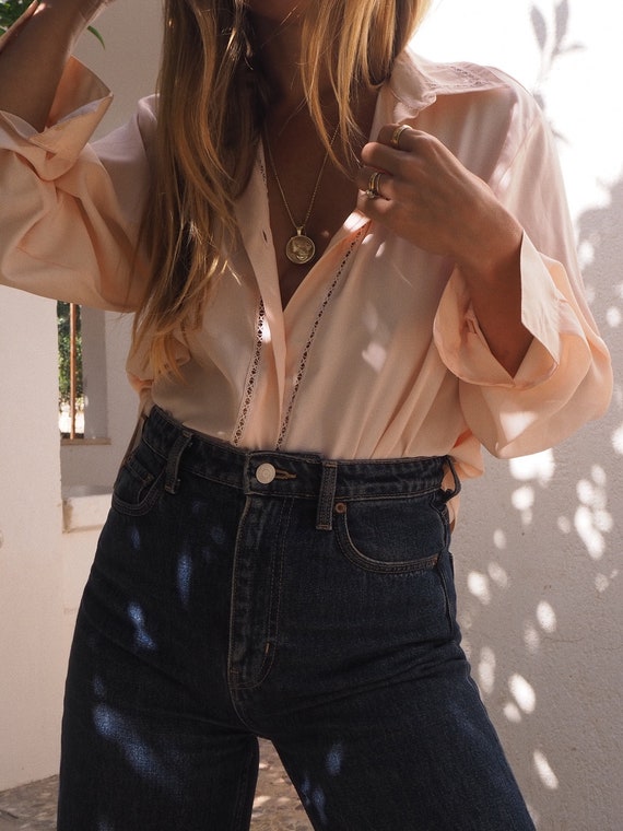 PINK OVERSIZED BLOUSE // Vintage Blouse // Vintage