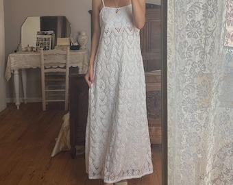 Vintage Lace Elegant Maxi Dress Casual Slip Dress