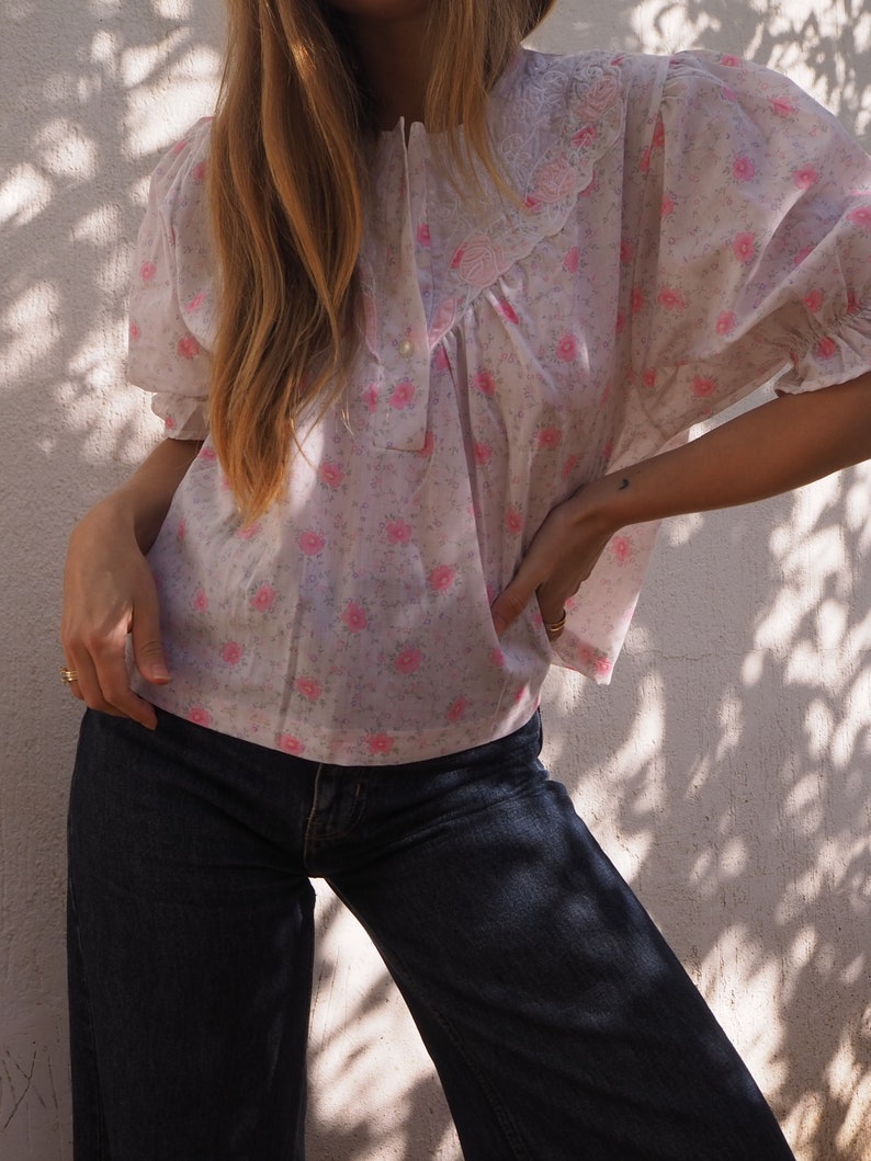VINTAGE CROP TOP Cotton Summer Crop Top