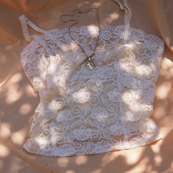 VINTAGE WHITE LACE // Lace Tank // Vintage White L