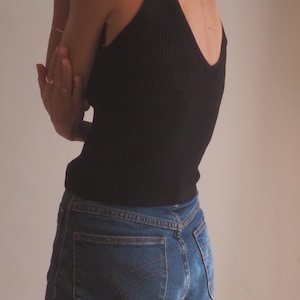 Vintage 90s Black Knit Tank Top