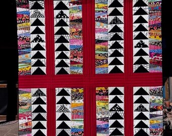 Modern Quilt, Handmade Quilt, Quilted Wall Hanging, Throw Quilt
