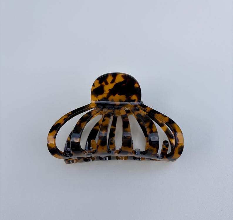 Pink Tortoise Shell Hair Claw Clip, Marble Claw Clip for Thick and Fine Hair, Tortoise Acetate Hair Accessory, Glossy Neutral Everyday Clip Brown Tortoise