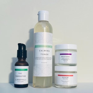 Organic Facial Cleansing Oil: Natural Skincare Set with Toner & Scrub