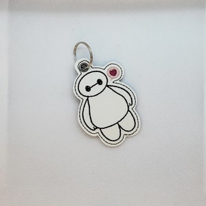 Puffy Hero Heart Keychain - Embroidered Vinyl
