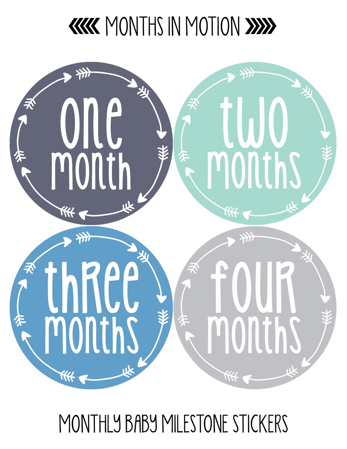 Baby Boy Month Stickers Monthly Baby Sticker Monthly Baby - Etsy