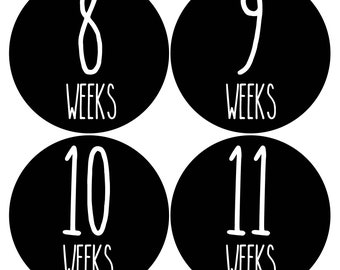 Weekly Pregnancy Growth Sticker | Week to Week Pregnant Expecting Photo Prop | Maternity Keepsake | Baby Bump (Set of 36 Stickers)