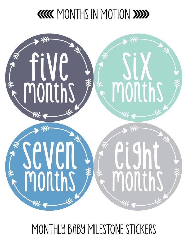 Baby Boy Month Stickers Monthly Baby Sticker Monthly Baby Etsy