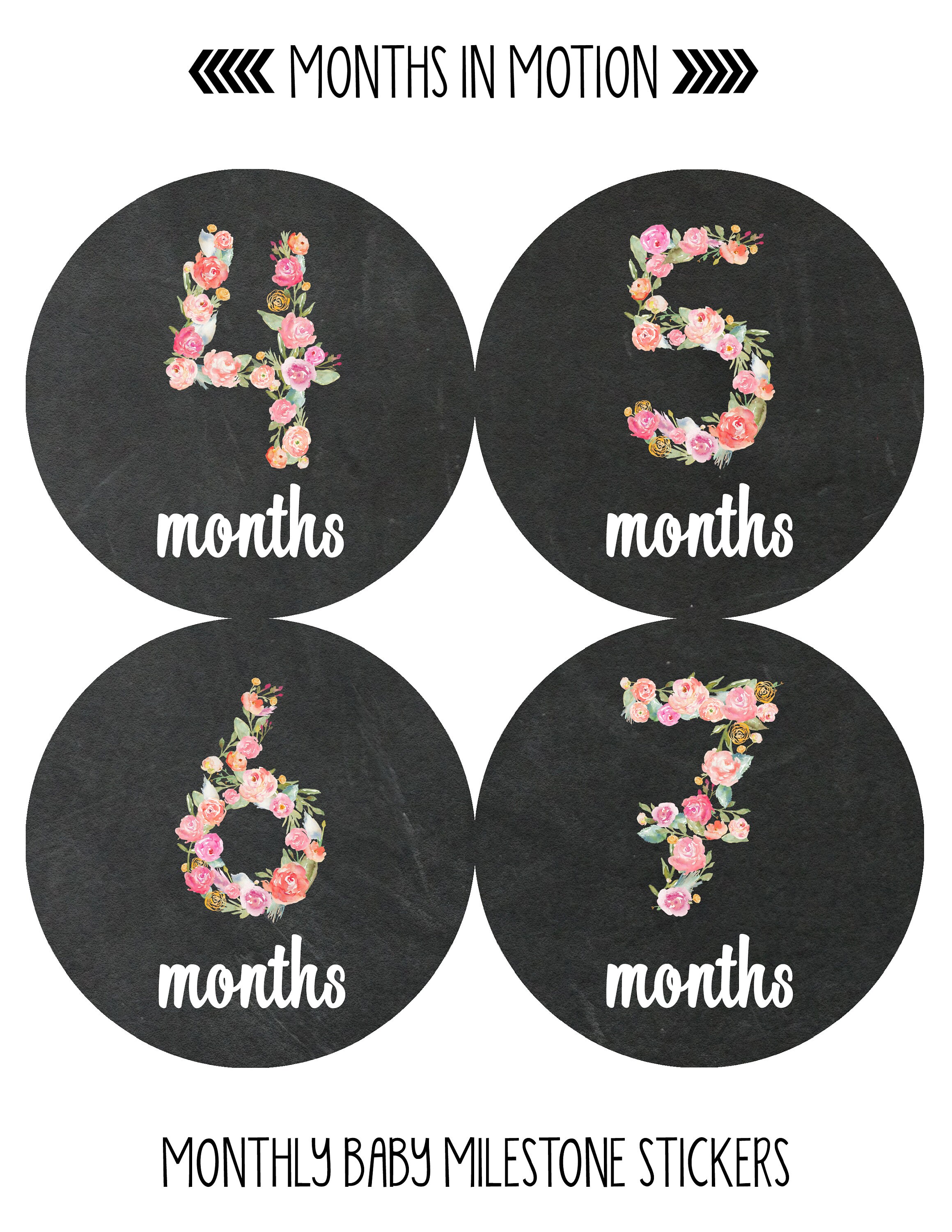 Baby Monthly Milestone Stickers - First Year Set of Baby Boy Month Stickers  for Photo Keepsakes - Shower Gift - Set of 20 