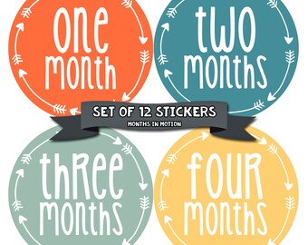 Baby Boy Month Stickers Monthly Baby Sticker Monthly Baby Stickers Baby Month Stickers Arrows Milestone Stickers Photo Stickers 1019