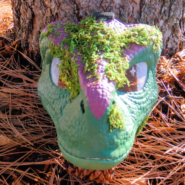 Moss Dino Mask Furry Partial Head