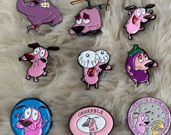 Courage the Cowardly Dog Enamel Pin: Collectible Fan Art