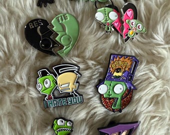 Invader Zim Enamel Pins: Nostalgic Nickelodeon Fan Art - Etsy