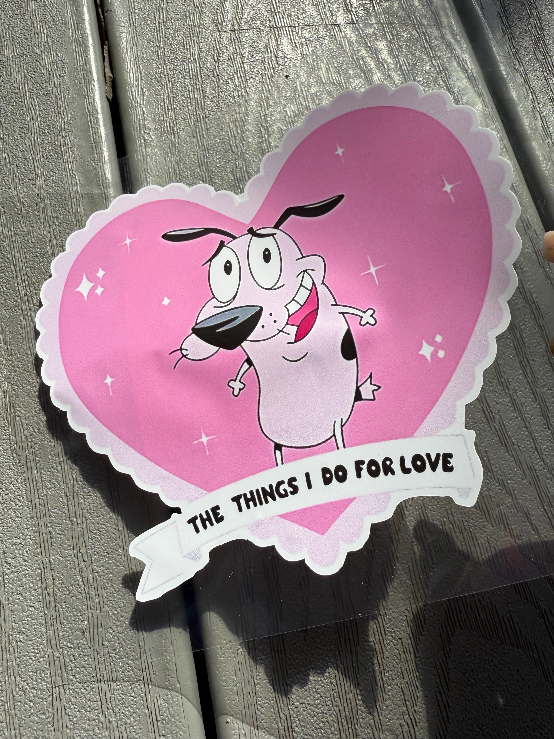 ♥Coward.＊ページ♥ Courage the Cowardly Dog Content Vinyl Waterproof Sticker - the