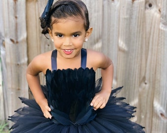 black swan costume, black bird costume, black crow costume, swan dress, NYE party dress, little black dress, ugly duckling