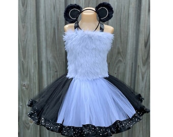 Panda costume, panda dress, panda tutu, Kung fu panda, animal costume, bear costume, black and white animal