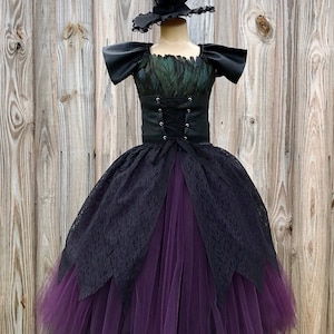 Witch costume, witch tutu, witch dress, wicked witch halloween costume, wizard of oz costume, evil queen costume, victorian dress