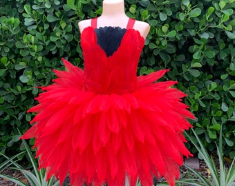 Cardinal costume, bird costume, bird inspired dress, cardinal bird dress, cardinal pageant costume, red bird costume, parrot costume