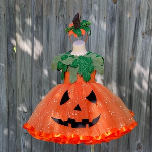 girl Pumpkin costume, pumpkin Halloween dress, Halloween pageant costume, pumpkin tutu dress, sparkly jack o lantern costume,sparkly pumpkin