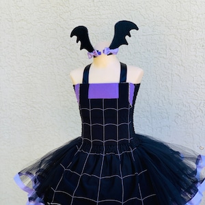 Vampirina tutu costume, vampirina dress, vampirina birthday outfit, halloween tutu  costume, vampirina bat wing headband, tutu dress