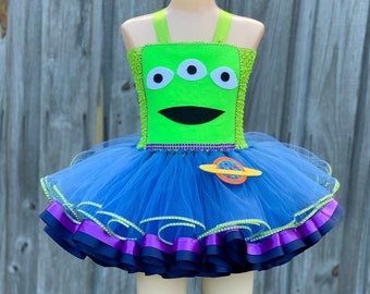 Toy story alien costume, 3 eye alien, toy story costume, pizza planet alien, toy story alien dress, alien tutu costume