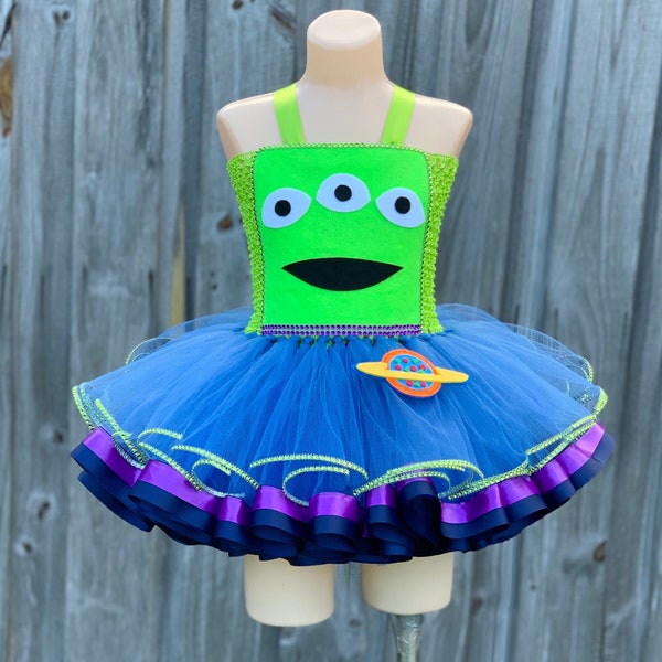 Toy story alien costume, 3 eye alien, toy story costume, pizza planet alien, toy story alien dress, alien tutu costume