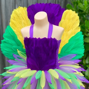 mardi gras pageant dress, Mardi Gras costume, feather Mardi Gras dress, Mardi Gras party outfit, Queen of Mardi Gras, Mardi Gras tutu