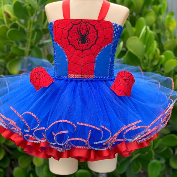 Spiderman costume, spiderman dress, spiderman birthday outfit, spider girl dress, superhero tutu, superhero dress, superhero party