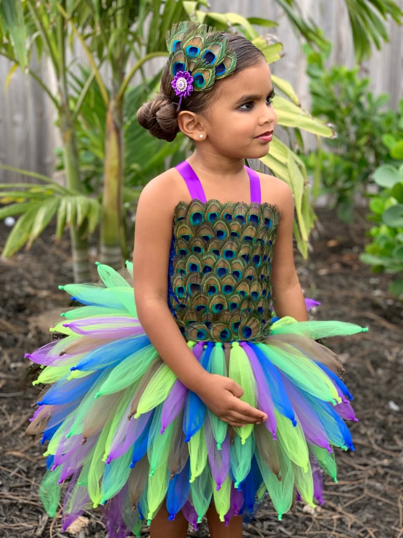Peacock tutu costume mardi gras pageant dress bird costume | Etsy