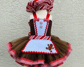 Gingerbread outfit, Christmas picture outfit, gingerbread costume, Christmas pageant dress, holiday pageant outfit, Santa picture outfit