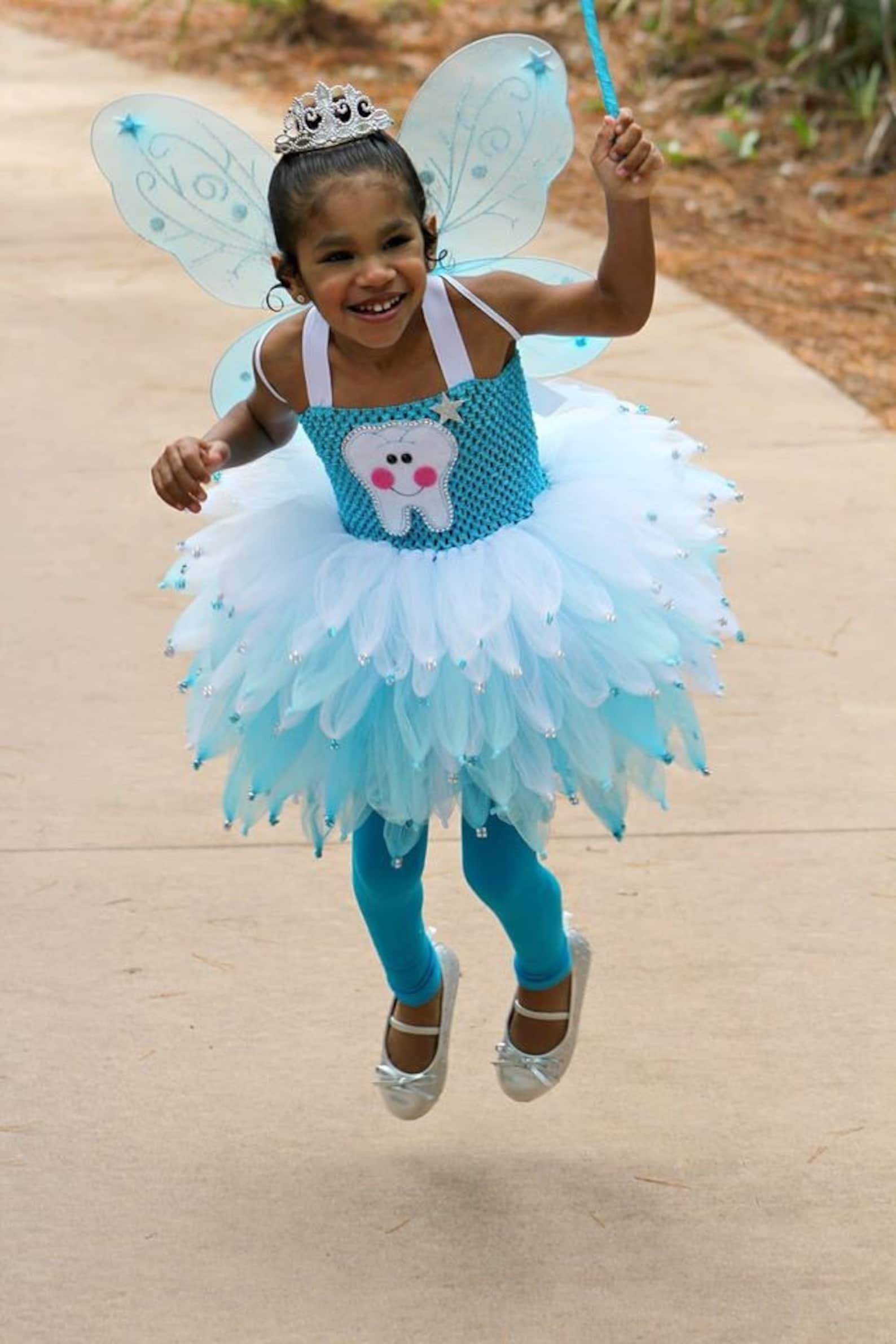 Tooth Fairy Tutu Costume Blue Fairy Costume Girls Halloween Etsy Tooth Fairy Tutu Costume Blue Fairy Costume Girls Halloween Etsy