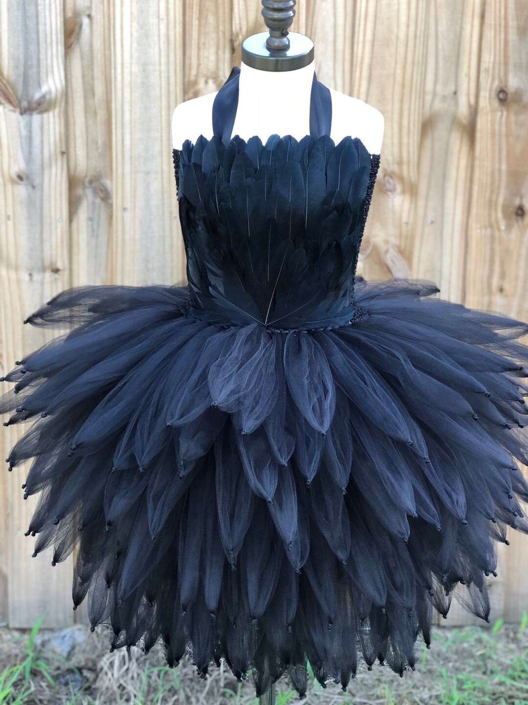 NYE Party Dress, Black Swan Costume, Black Bird Costume, Black