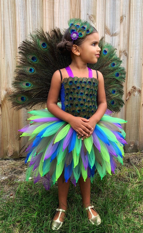 Peacock Pageant Dress, Peacock Costume, Bird Costume, Peacock Feather Dress,  Peacock Flower Girl Dress, Bird Dress, Mardi Gras Outfit -  Canada