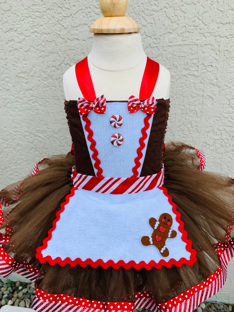 Gingerbread man costume Santa picture outfit holiday pageant outfit gingerbread tutu dress, Christmas pageant dress Christmas dress