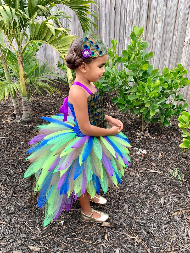 Peacock Tutu Costume Mardi Gras Pageant Dress Bird Costume - Etsy UK