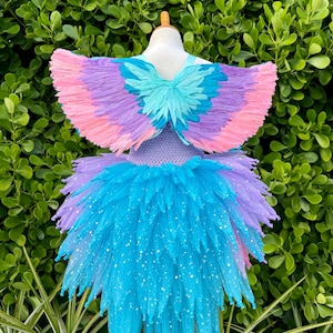 Bird costume, pastel bird costume, unicorn bird tutu, unicorn costume, pink feather costume, fantasy bird costume, sequin tulle tutu, pixie