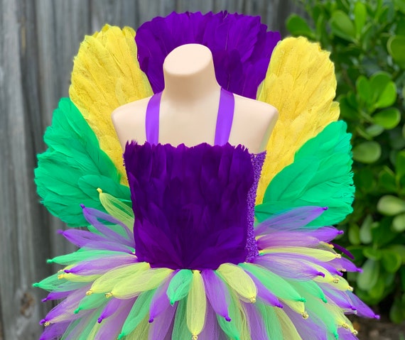 Mardi Gras Pageant Dress, Mardi Gras Costume, Feather Mardi Gras Dress, Mardi  Gras Party Outfit, Queen of Mardi Gras, Mardi Gras Tutu 