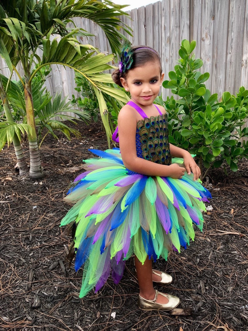 Peacock tutu costume peacock dress mardi gras pageant dress | Etsy